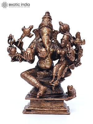 4" Small Vallabha Ganapati | Copper Statue