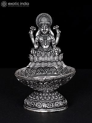 3" Small Superfine Brass Goddess Lakshmi Diya/Lamp