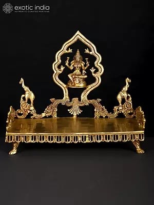 18" Designer Deity Singhasan with Gajalakshmi in Brass