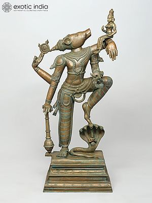 48'' Lord Vishnu as Varaha Avatara with Devi Lakshmi (Lost-Wax) | Panchaloha Bronze from Swamimalai