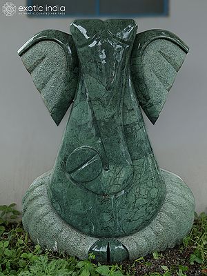 52" Green Ganesha Statue | Green Marble | Hand Carved