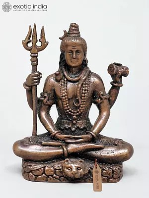 3" Small Four Armed Lord Shiva | Copper Statue