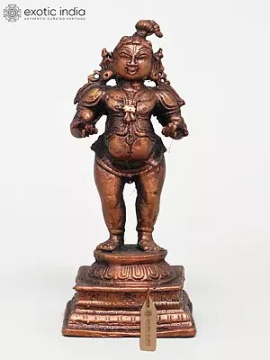 4" Small Standing Bal Krishna | Copper Statue