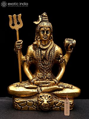 3" Small Four Armed Lord Shiva | Brass Statue