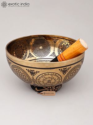9" Buddhist Bronze Singing Bowl for Mind Relaxation | Handmade | Made in India