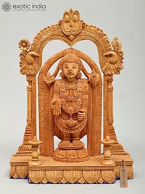 12" Standing Lord Tirupati Balaji (Venkateshvara) | Wood Carved Statue