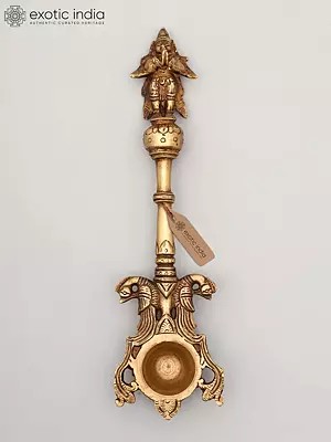 10" Garud Dev Ritual Spoon in Brass | Handmade | Made In India