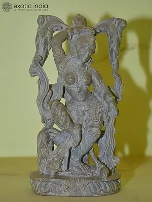 7" Dancing Apsara | Orissa Stone Statue | Home Decor | Hand Carved