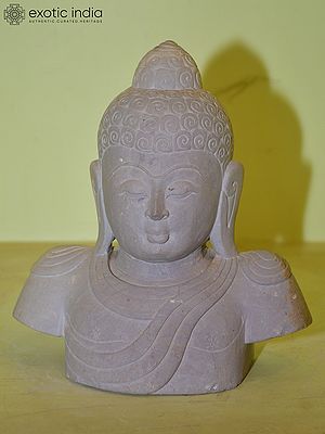 8" Lord Buddha Head | Orissa Stone Statue | Hand Carved