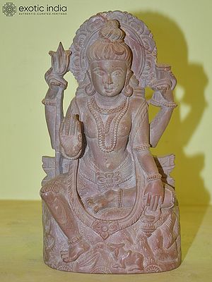 10" Lord Shiva Holding Trishul and Damru in his Hand | Orissa Stone Statue | Hand Carved