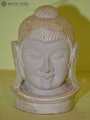 7" Lord Buddha Head Statue | Hand Carved in Orissa Stone | Exquisite indian art