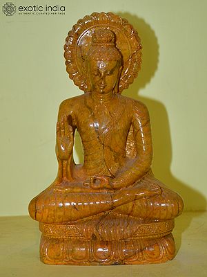 12" Lord Buddha Statue in Vitarka Mudra | Hand Carved in Orissa Stone | Excellent indian art