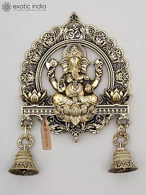 6" Small Superfine Lord Ganesha Wall Hanging Statue with Bells