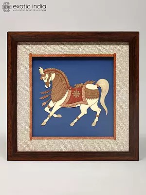 10" Running Horse - Symbol of Power and Progress | Wood Art Wall Hanging Frame | Home Decor