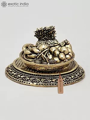 3" Small Superfine Fruit Basket with Carving Base | Home Decor Item | Made in India