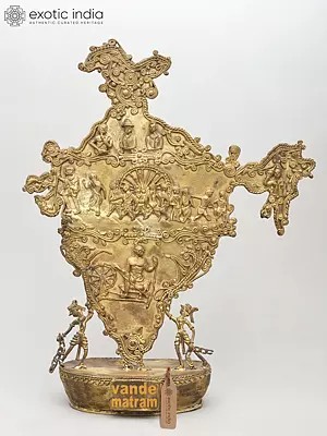 15" Golden Map of India -Tribute to Freedom and Unity | Home Decor Item | Made in India