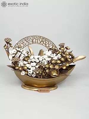 36" Large Bunch of Blooming Flowers in The Basket | Home Decor Item