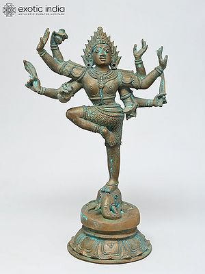 12" Lord Shiva As Gaja Samhara Standing in Gesture | Bronze Statue