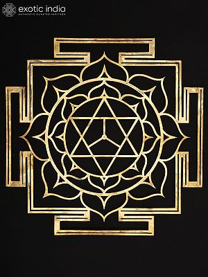 15" Bhuvaneshwari Yantra in brass for Success, Abundance and Inner Peace | Brass Yantra | Wall Hanging