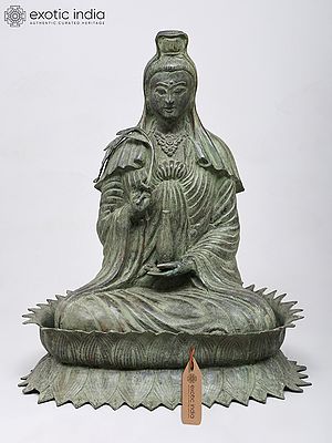 18" Goddess Kwan Yin | Buddhist Brass Statue