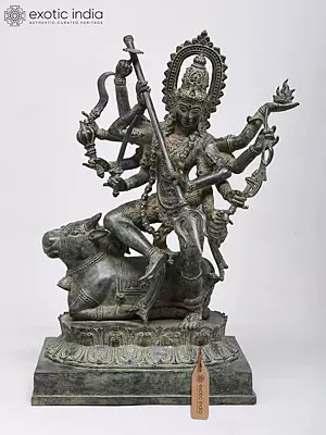 18" Adishakti Durga -The Embodiment of Supreme Energy | Brass Statue
