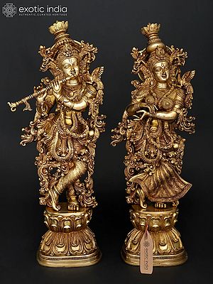 Radha Krishna Brass Statue | Handmade | Made in India