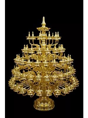 60" Large Brass Pooja Lamp | Ritual And Oil Lamp | Award Winner Artist | Handcrafted