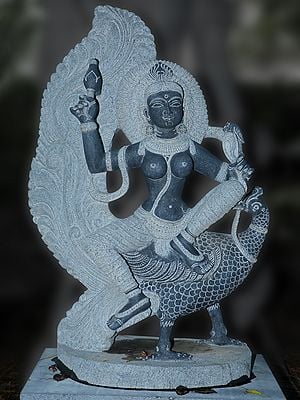 56" Rati - Goddess Of Love Granite Stone Statue | Hand Carved