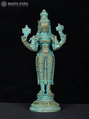 5" Small Standing Goddess Varahi | Bronze Statue