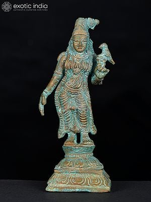 4" Small Goddess Andal | Bronze Statue