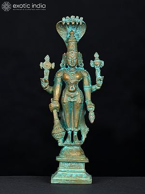 6" Standing Four Armed Lord Vishnu | Bronze Statue