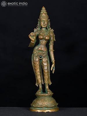 6" Small Standing Goddess Uma (Devi Parvati) | Bronze Statue