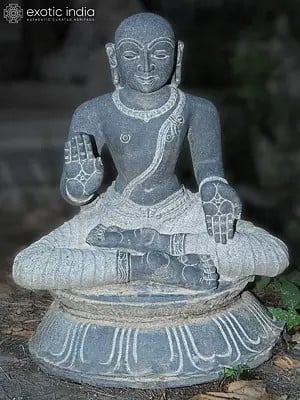 26" Vedanta Desikar Stone Idol | Hand Carved | Granite Stone Statue