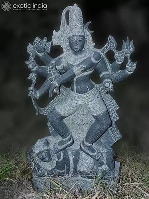 55" Lord Shiva As Nataraja In Stone Idol | Granite Stone Statue