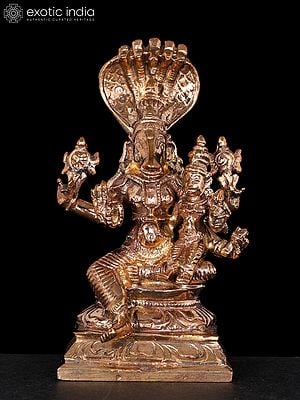 3" Small Lord Hayagriva with Goddess Lakshmi | Bronze Statue