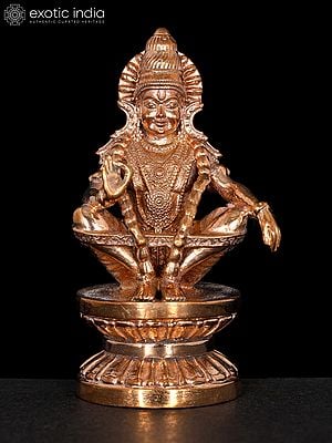 3" Small Lord Ayyappan - Hindu Deity of Truth and Righteousness | Bronze Statue