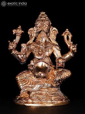 3" Small Sitting Lord Ganesha | Bronze Statue