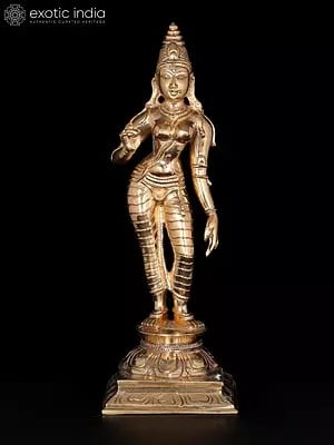 6" Small Standing Goddess Parvati (Devi Uma) | Bronze Statue