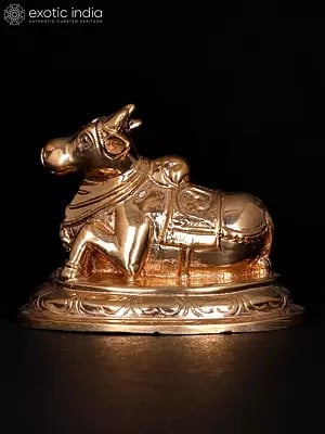 3" Small Nandi - Vahana of Lord Shiva | Bronze Statue