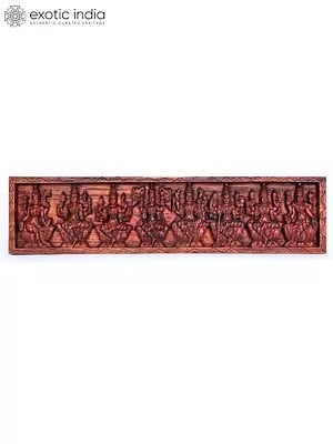 48" Large Wooden Wall Panel of Ashta Lakshmi