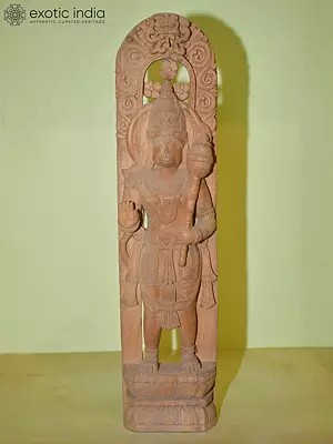 21" Lord Hanuman with Mace on his Shoulder | Orissa Stone Statue | Exquisite Handmade Indian Art