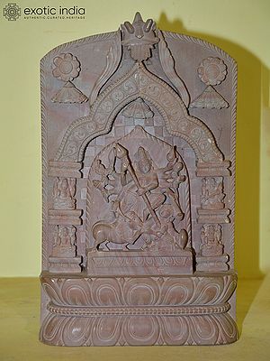 13" Goddess Durga (Mahishasuramardini) Killing Demon Mahishasura | Orissa Stone Statue | Exquisite Handmade Indian Art