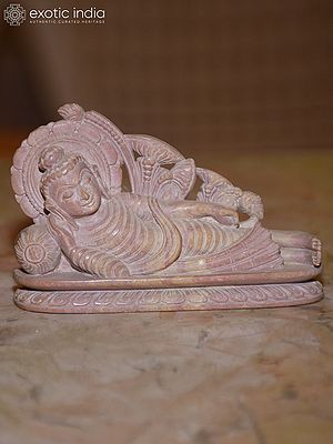 4" Reclining Lord Buddha | Hand Carved Orissa Stone Statue | Traditional Indian Handmade Art