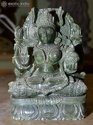 6" Maa Lakshmi - Goddess of Wealth and Prosperity | Orissa Stone Statue | Exquisite Handmade Indian Art