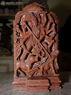 6" Goddess Durga - Destroyer of Sorrows | Orissa Stone Statue | Exquisite Handmade Indian Art