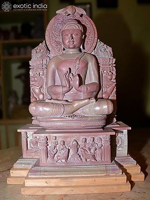 20" Lord Buddha Seated in Dharmachakra Mudra | Orissa Stone Statue | Exquisite Handmade Indian Art