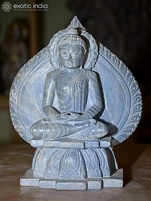 7" Lord Buddha in Meditation Pose | Orissa Stone Statue | Exquisite Indian Handmade Art