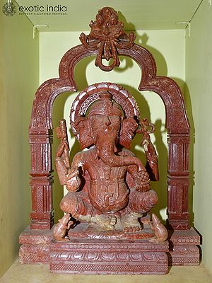 26" Lord Ganesha - Symbol of Wisdom and Auspicious Beginnings | Orissa Stone Statue | Exquisite Indian Art