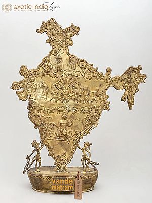 15" Golden Map of India -Tribute to Freedom and Unity | Home Decor Item | Made in India