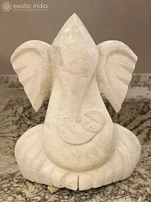 27" Seated Lord Ganesha | Modern Art Sculpture | Marble | Excellent Indian Art
